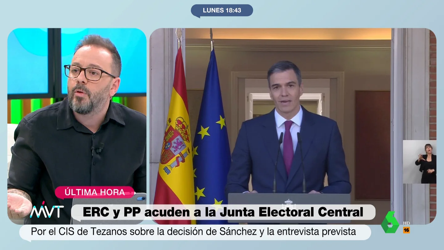 Antonio Maestre, tras la decisión de Pedro Sánchez: "Me esperaba bastante más" "Asumiendo que lo que cuenta en la carta es algo que comparto, cómo ha llevado estos cinco días de retiro espiritual y cómo ha planteado la decisión final, creo que no es serio", afirma Maestre. Su reflexión, en este vídeo de Más Vale Tarde.