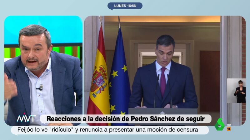 MVT Chema Crespo, sobre la reacción de PP y Vox al anuncio de Pedro Sánchez: "Algo habrá hecho bien"