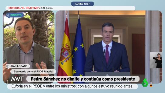 "Nadie est&aacute; en el bloque de pisos insult&aacute;ndose con el vecino porque no se ponen de acuerdo el d&iacute;a que se saca la basura", comenta Juan Lobato, que en este v&iacute;deo analiza la situaci&oacute;n de la pol&iacute;tica espa&ntilde;ola tras la decisi&oacute;n de Pedro S&aacute;nchez.