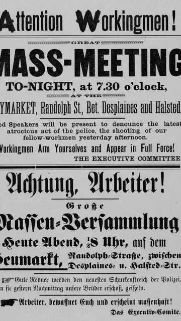 Cartel de la protesta de Haymarket de 1886 Cartel de la protesta de Haymarket de 1886