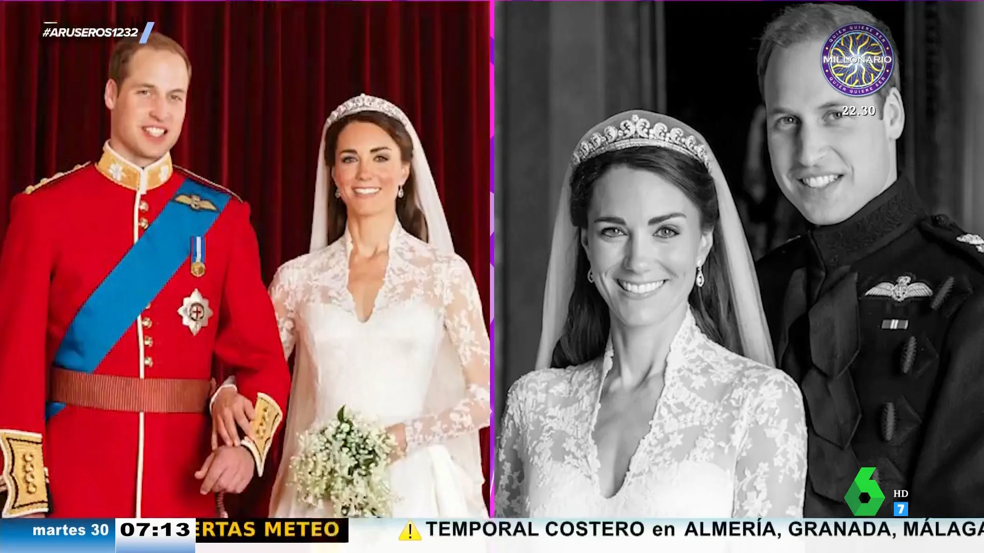 Kate Middleton y el príncipe Guillermo desvelan una fotografía inédita de su boda en su 13º aniversario