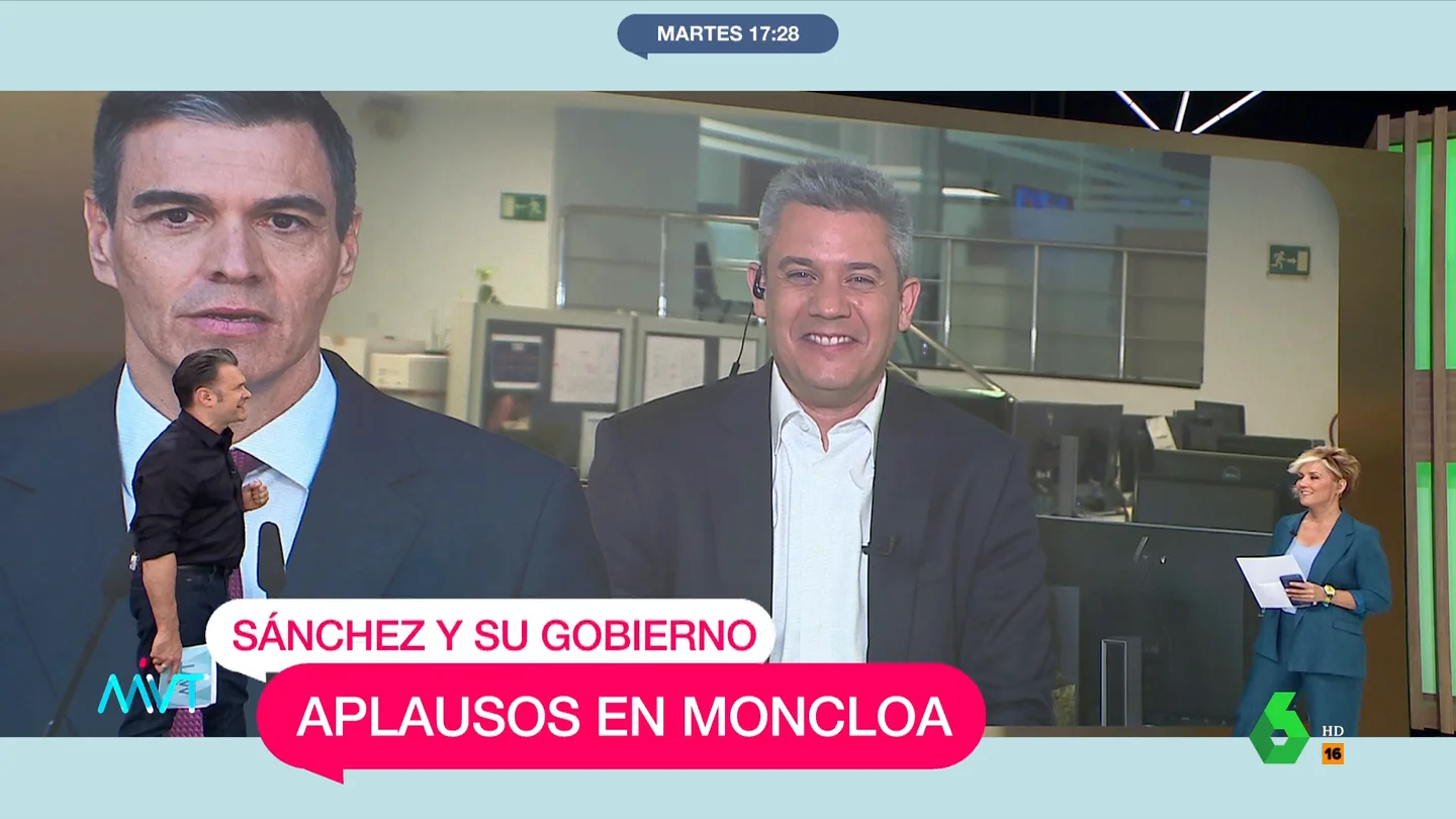 De 'Ricardo Blázquez' a 'Mikel López': el divertido cruce de 'lapsus' entre Rodrigo Blázquez e Iñaki López Iñaki López conecta con Rodrigo Blázquez para analizar el primer Consejo de Ministros tras el anuncio de Pedro Sánchez y se equivoca con el nombre de su compañero de laSexta. La divertida reacción de Blázquez, en este vídeo de Más Vale Tarde.