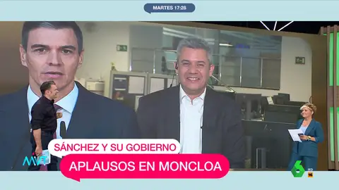 Iñaki López conecta con Rodrigo Blázquez para analizar el primer Consejo de Ministros tras el anuncio de Pedro Sánchez y se equivoca con el nombre de su compañero de laSexta. La divertida reacción de Blázquez, en este vídeo de Más Vale Tarde.