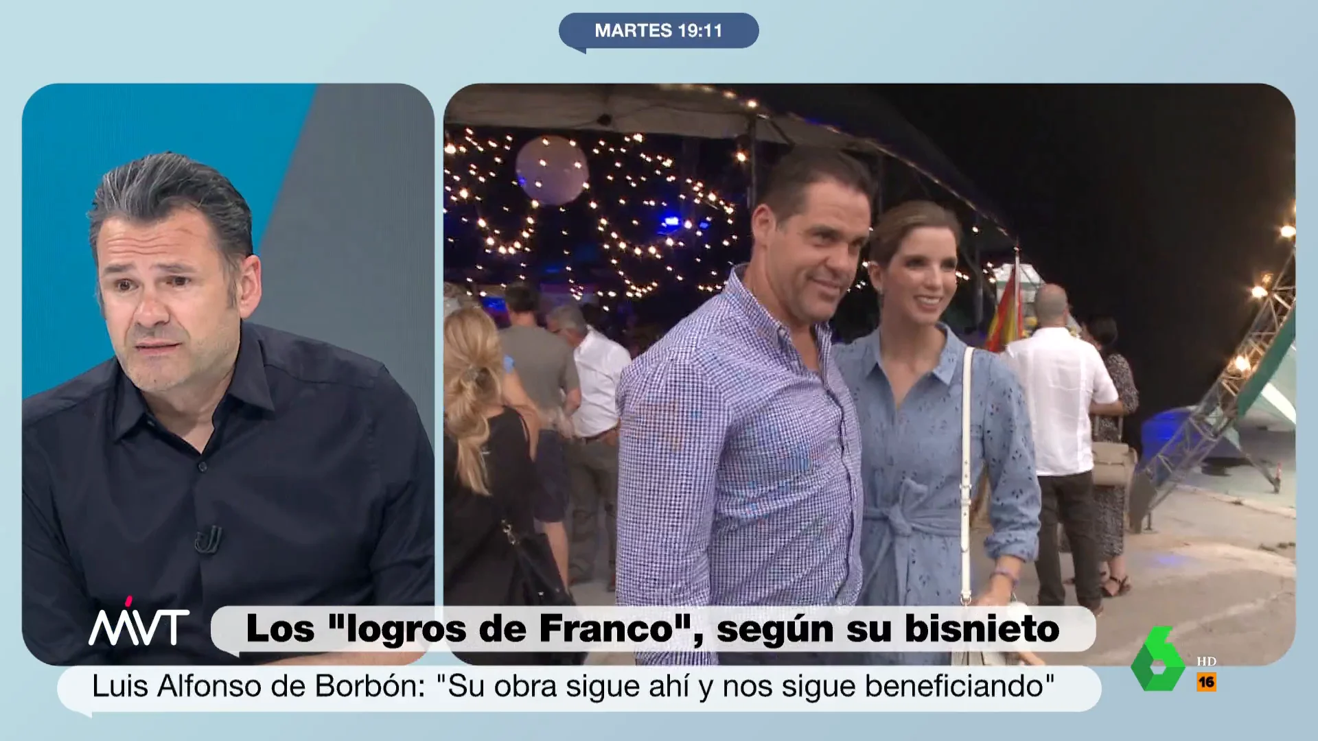 Luis Alfonso de Borbón destaca en una entrevista los logros de su bisabuelo, Franco, e Iñaki López afirma en este vídeo que "cuando te dedicas a mangar como el dictador durante cuatro décadas, le puedes dejar a tus nietos una herencia formidable".