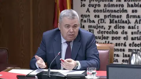Santos Cerdán, durante su comparecencia en la comisión Koldo/ Senado
