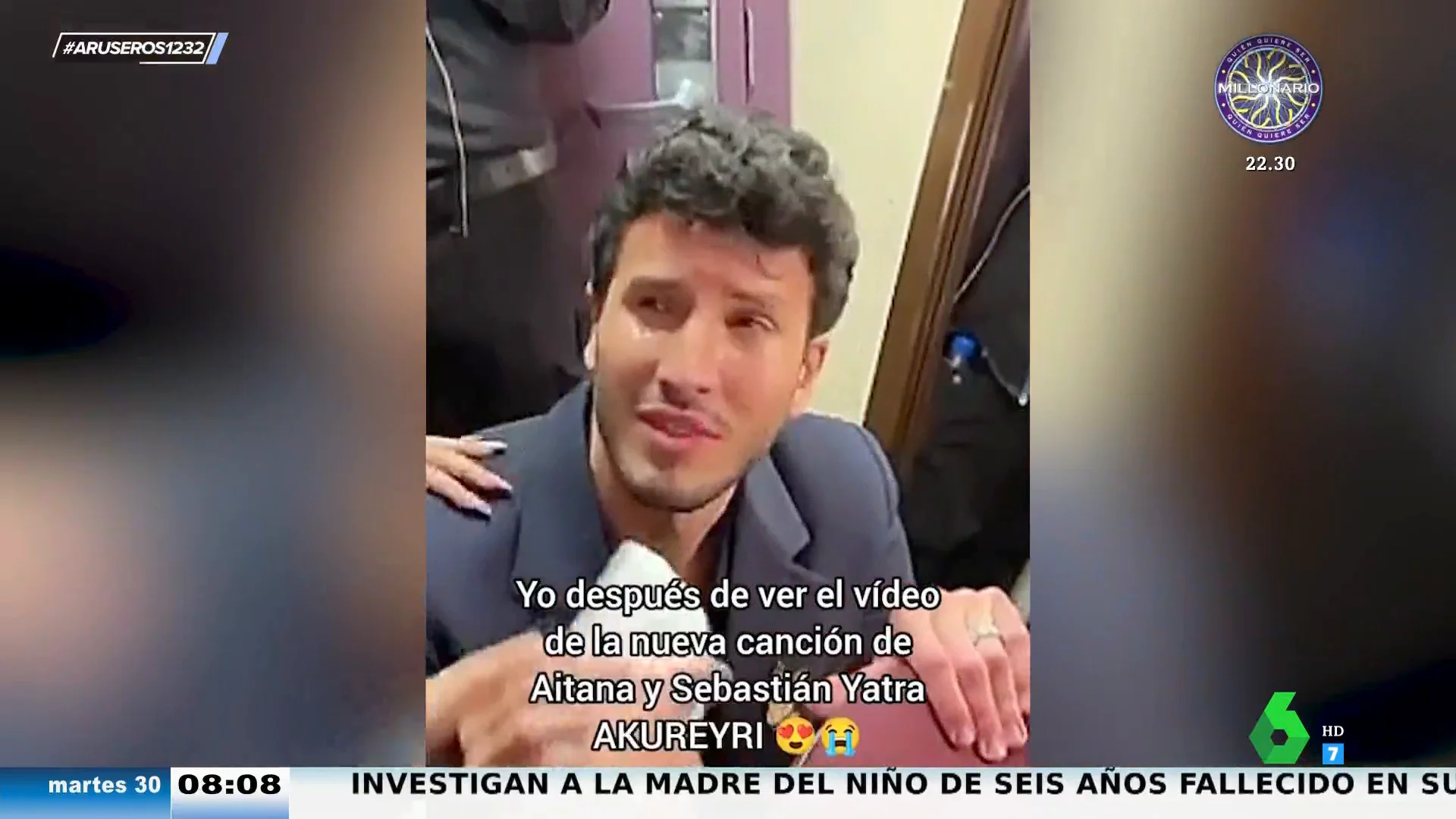 Sebastián Yatra rompe a llorar tras lanzar 'Akureyri' y dedica estas bonitas palabras a Aitana: "Ha sido un viaje increíble"