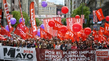 Manifestación por el Día del Trabajador, a 1 de mayo de 2024, en Madrid (España)