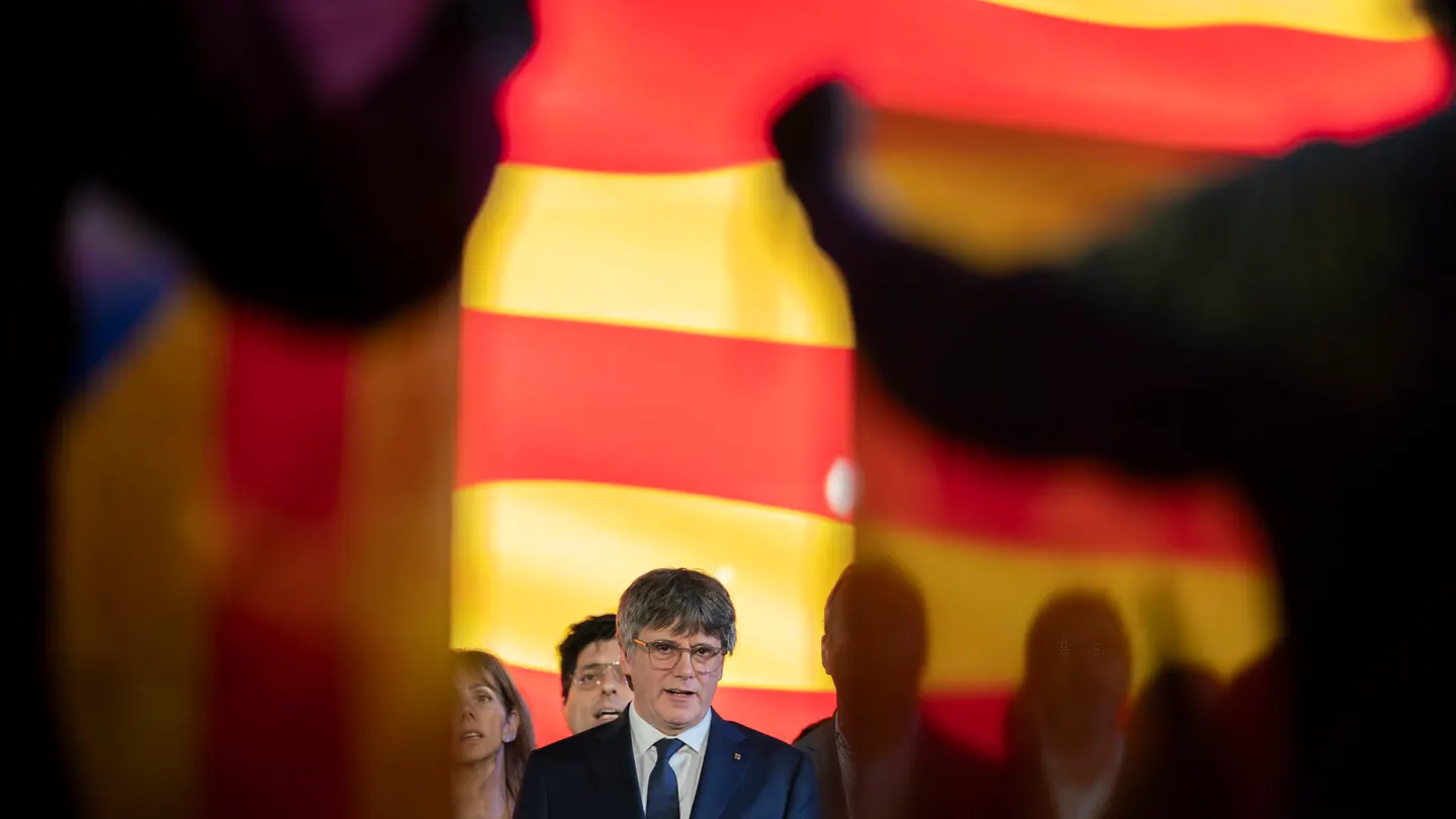 El candidato de Junts per Catalunya, Carles Puigdemont, en un acto de campaña de la formación celebrado el pasado uno de mayo en Argelès-sur-Mer (Francia). El candidato de Junts per Catalunya, Carles Puigdemont, en un acto de campaña de la formación celebrado el pasado uno de mayo en Argelès-sur-Mer (Francia).