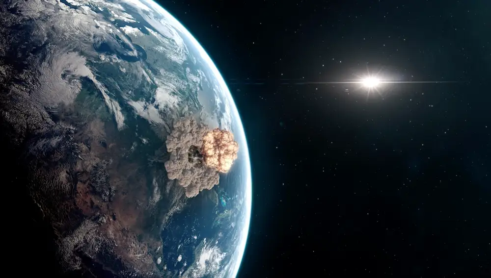 Asteroide impactando contra la Tierra Asteroide impactando contra la Tierra
