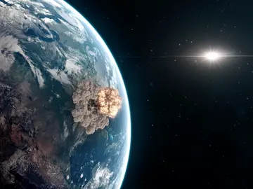 Asteroide impactando contra la Tierra Asteroide impactando contra la Tierra