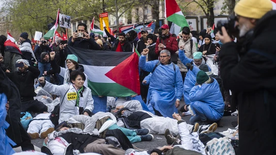Imagen de una protesta propalestina en París Imagen de una protesta propalestina en París
