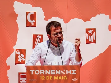 El presidente de la Generalitat y candidato a la reelección por ERC, Pere Aragonès
