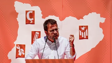 El presidente de la Generalitat y candidato a la reelección por ERC, Pere Aragonès