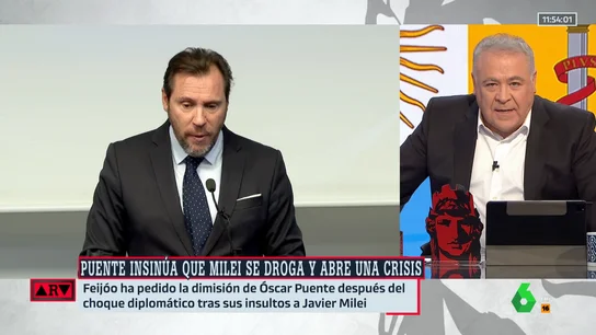 La reacción de Ferreras tras insinuar Puente que Milei se droga La reacción de Ferreras tras insinuar Puente que Milei se droga