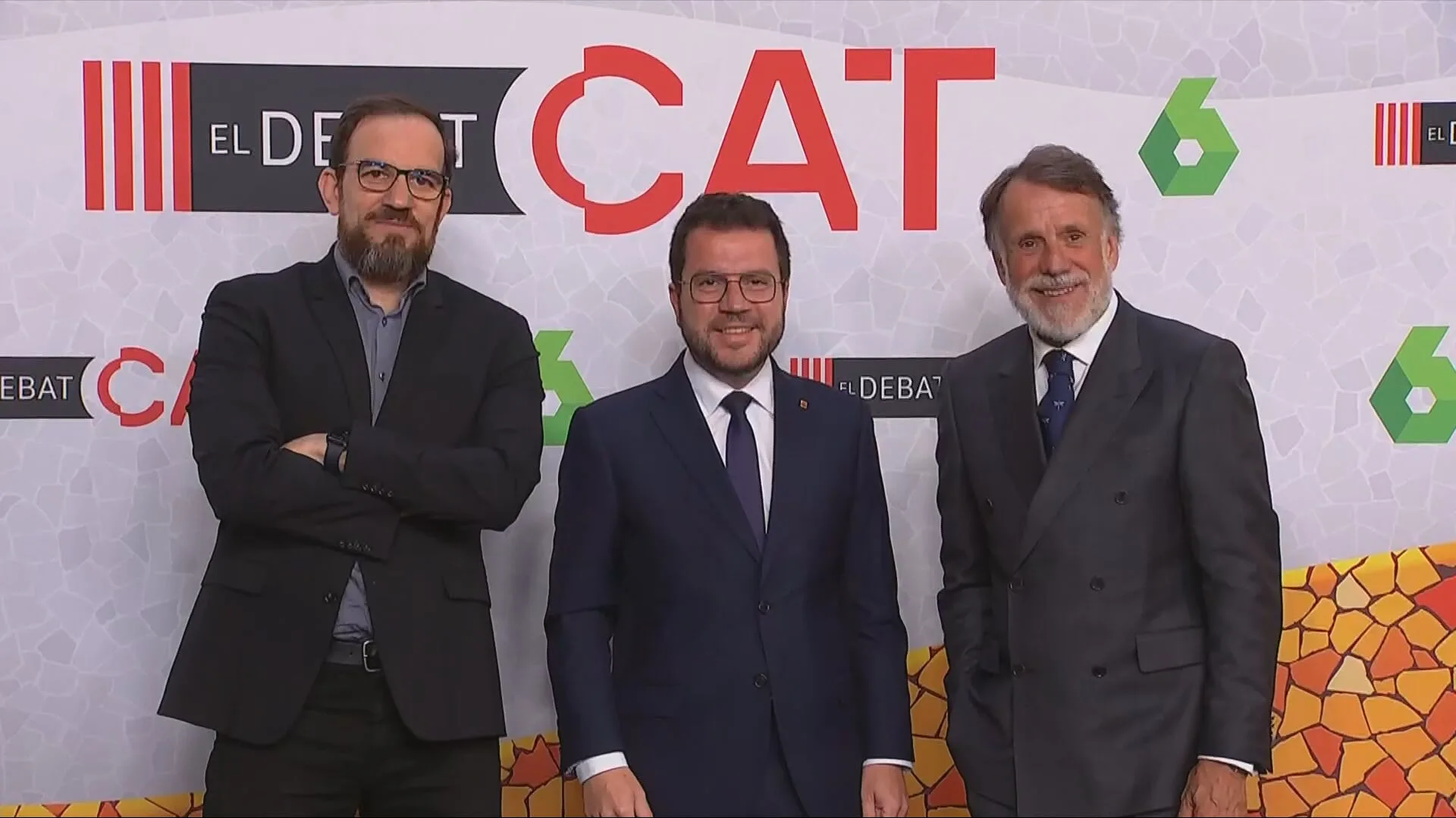 Pere Aragonès (ERC), junto a César González y José Creuheras en 'El Debat' Pere Aragonès (ERC), junto a César González y José Creuheras en 'El Debat'