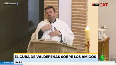 La reacción de Alfonso Arús al descubrir en directo que el cura de Valdepeñas es del Barça