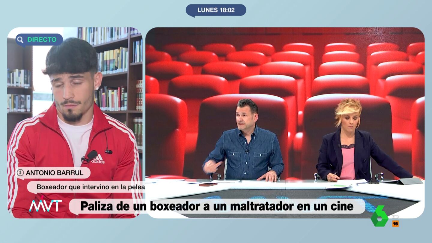 "Veo que sobre todo le golpeas en la espalda, pero en ning&uacute;n momento en la cara ni en otra parte sensible, lo que tratas es de que se tire al suelo", comenta en este v&iacute;deo I&ntilde;aki L&oacute;pez al boxeador Antonio Barrul durante su entrevista en M&aacute;s Vale Tarde.