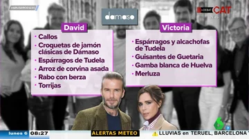 De los callos de David Beckham a la gamba de Victoria Beckham: estos son los menús de la pareja en Valladolid