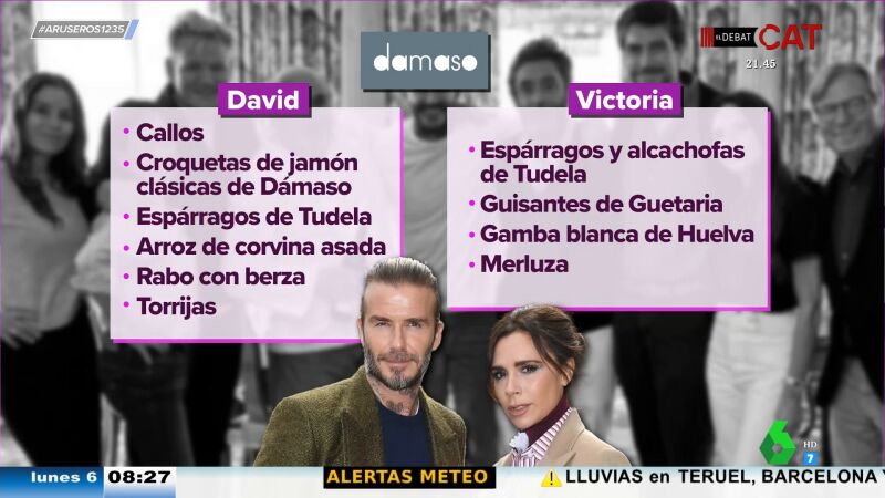 De los callos de David Beckham a la gamba de Victoria Beckham: estos son los menús de la pareja en Valladolid