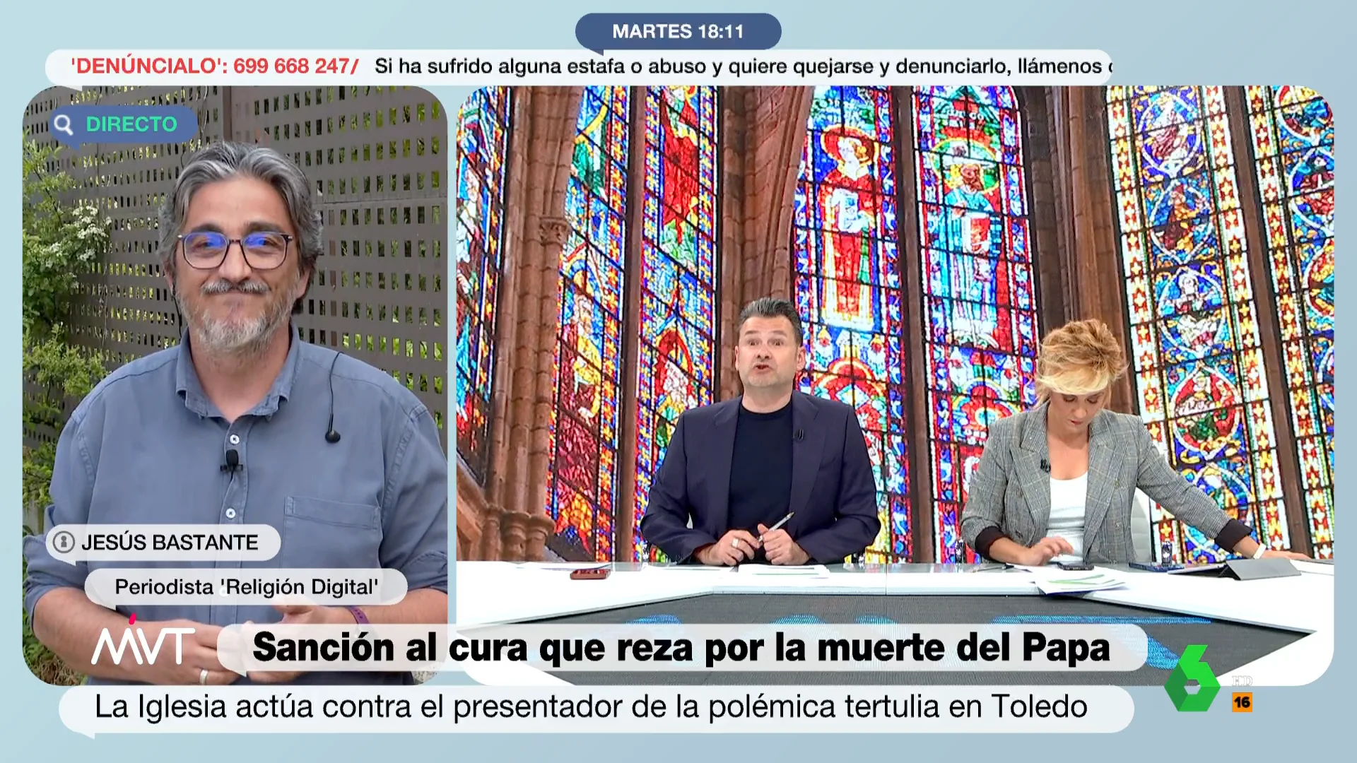 Más Vale Tarde conversa con Jesús Bastante, periodista de 'Religión Digital', sobre la decisión del arzobispado de sancionar a los curas que, en una tertulia de redes sociales, rezaron por la muerte del papa Francisco. Su análisis, en este vídeo.