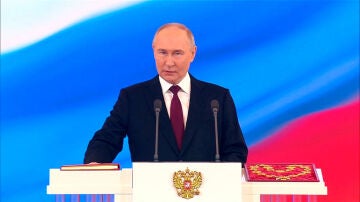 El presidente ruso Vladímir Putin, en la ceremina de jura de su cargo, el 7 de mayo de 2024.