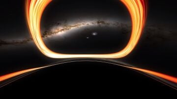 Simulación de la inmersión en un agujero negro