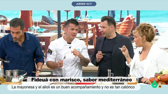 Carlos Maldonado echa en cara a Cristina Pardo el wasabi que echa al alioli Carlos Maldonado echa en cara a Cristina Pardo el wasabi que echa al alioli