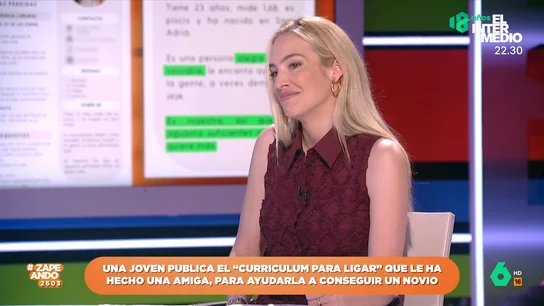 Así sería el currículum para ligar de Isabel Forner: "Soy una chica maja, me puedes llevar a cualquier sitio..." Así sería el currículum para ligar de Isabel Forner: "Soy una chica maja, me puedes llevar a cualquier sitio..."