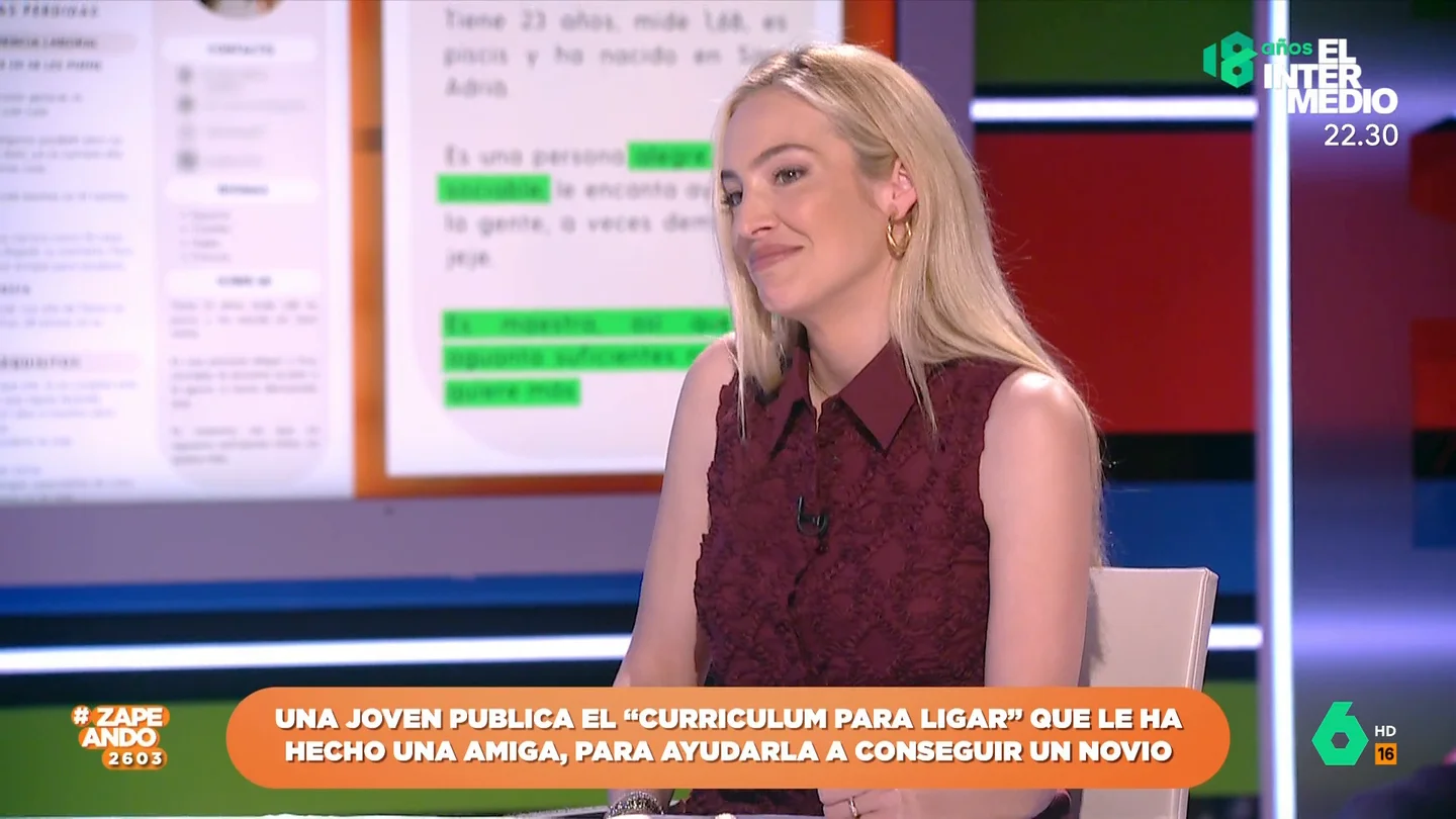 Así sería el currículum para ligar de Isabel Forner: "Soy una chica maja, me puedes llevar a cualquier sitio..." Así sería el currículum para ligar de Isabel Forner: "Soy una chica maja, me puedes llevar a cualquier sitio..."