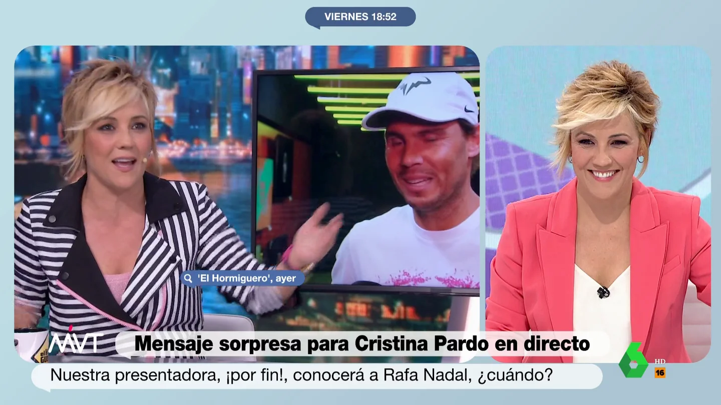 La confesión de Cristina Pardo sobre Rafa Nadal: "Hoy me arrepiento" La confesión de Cristina Pardo sobre Rafa Nadal: "Hoy me arrepiento"