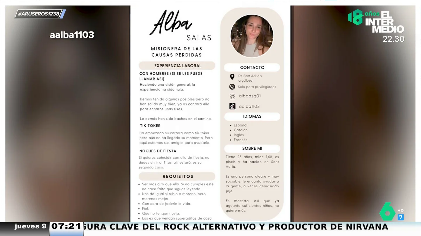 Crean un CV a su amiga para ligar y sus requisitos se hacen viral: "Si no cumples esto, no sigas leyendo" Crean un CV a su amiga para ligar y sus requisitos se hacen viral: "Si no cumples esto, no sigas leyendo"