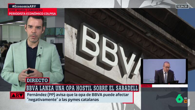 ARV-El pronóstico de Camarero acerca de la OPA hostil sobre el Sabadell: "Es difícil que salga adelante"