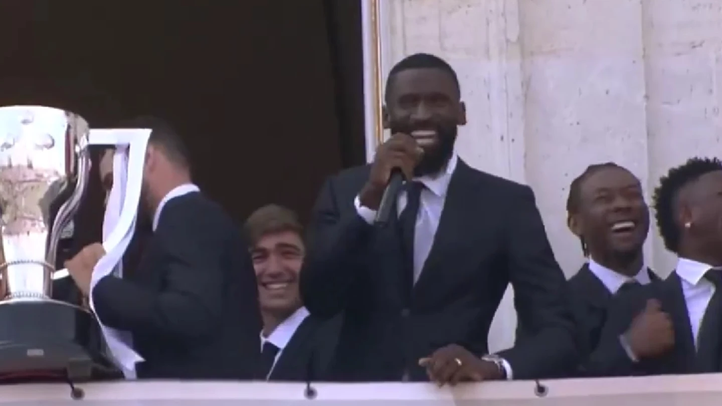 Antonio Rüdiger en la celebración del Real Madrid Antonio Rüdiger en la celebración del Real Madrid
