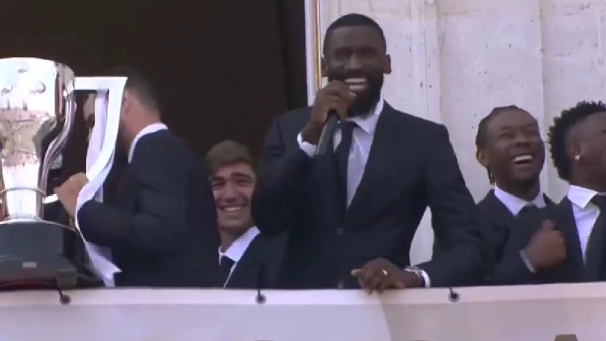 Antonio Rüdiger en la celebración del Real Madrid