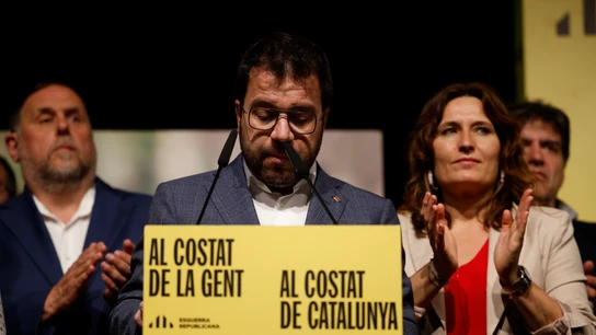 Pere Aragonès la noche electoral del 12M Pere Aragonès la noche electoral del 12M