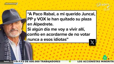 Arturo Pérez-Reverte estalla contra PP y Vox tras quitar la plaza de Paco Rabal: "Confío en no votar nunca a estos idiotas"