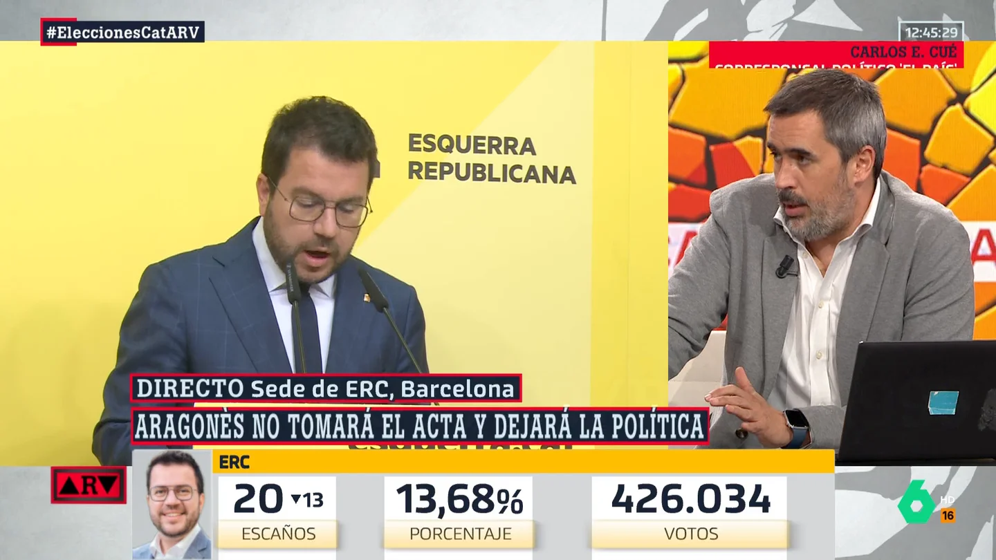 ARV - Carlos E. Cué tras la dimisión de Aragonès ARV - Carlos E. Cué tras la dimisión de Aragonès