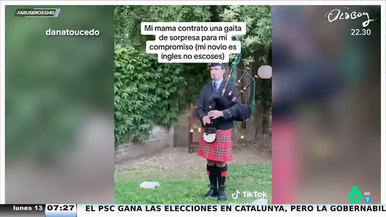 Contrata a un gaitero para dar una sorpresa a su yerno tocando el himno de Escocia , pero es inglés: "¿Sabemos si hay buena relación?" Contrata a un gaitero para dar una sorpresa a su yerno tocando el himno de Escocia , pero es inglés: "¿Sabemos si hay buena relación?"