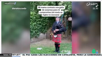 Contrata a un gaitero para dar una sorpresa a su yerno tocando el himno de Escocia , pero es inglés: "¿Sabemos si hay buena relación?"