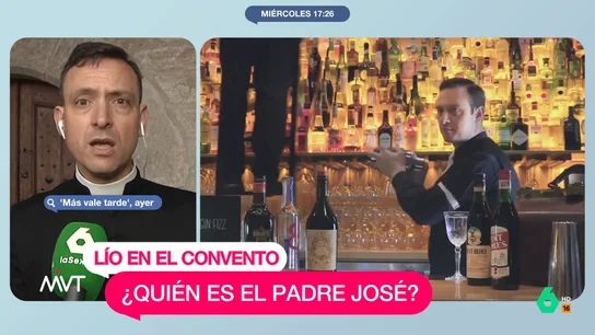 Iñaki López, al descubrir el pasado como barman del 'portavoz' de las clarisas Iñaki López reacciona en este vídeo al descubrir que el padre José, mano derecha del obispo excomulgado de Rojas y 'portavoz' de las monjas clarisas, hace solo dos años era un reputado coctelero en Bilbao: "Yo mismo pedí algún whisky sour".
