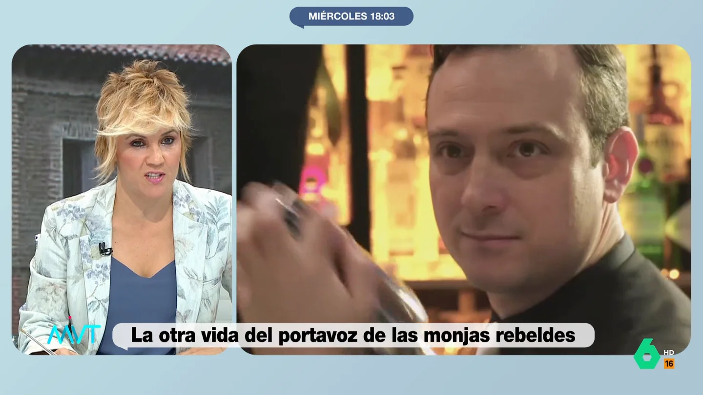 Cristina Pardo, al ver al 'portavoz' de las clarisas 'vender' sus gintonics: "Él dice que es cura, pero tiene una vanidad..." Más Vale Tarde analiza en este vídeo el pasado como barman del padre José, el 'portavoz' de las monjas clarisas que hace dos años 'vendía' sus gintonics y vermuts. "Es verdad que los hacía ricos", comenta Iñaki López.