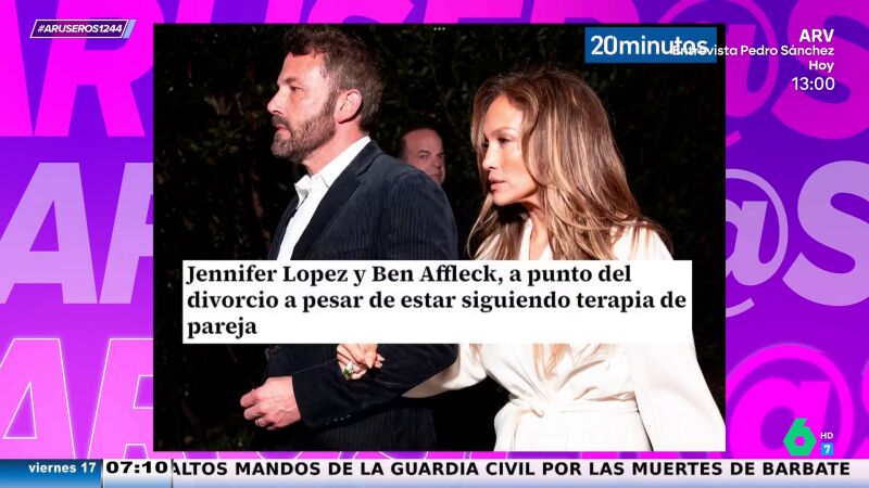 Alfonso Arús, sobre la posible ruptura de Jennifer Lopez y Ben Affleck: "Esto no lo salva ni el psicólogo"
