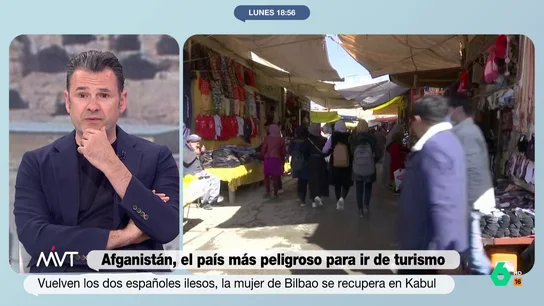 Iñaki López: "Aprovechamos para no recomendar viajes de novios a Gaza" "Nunca pensé que hubiera que recomendar en esas circunstancias no viajar a Afganistán, pensaba que iba de suyo", afirma Cristina Pardo sobre tras ver la web de Exteriores, mientras que Iñaki López tira de ironía en este vídeo de Más Vale Tarde.