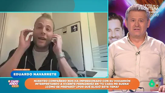 Una pasajero interrumpe a Eduardo Navarrete en pleno directo desde el tren: "Ocupado, que estoy en Zapeando" Una pasajero interrumpe a Eduardo Navarrete en pleno directo desde el tren: "Ocupado, que estoy en Zapeando"