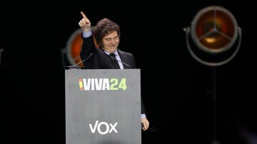 Javier Milei durante su intervención en el evento 'Europa Viva' de Vox