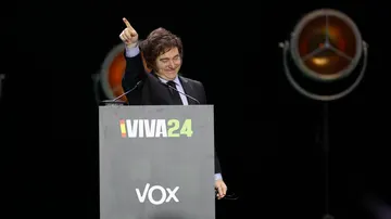 Javier Milei durante su intervención en el evento &#39;Europa Viva&#39; de Vox