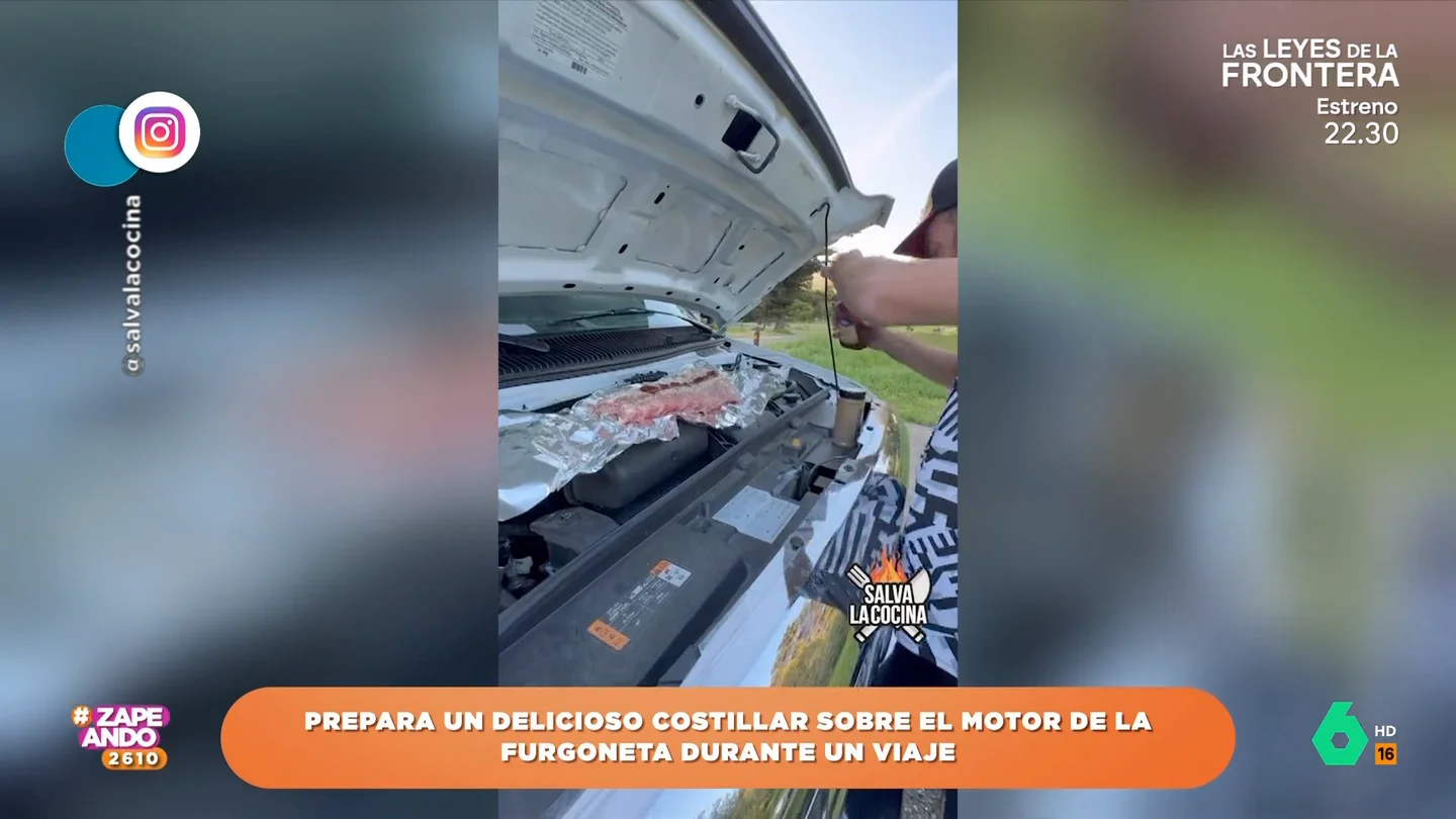 ¿Es posible cocinar y conducir a la vez? El conductor de una furgoneta demuestra que sí ¿Es posible cocinar y conducir a la vez? El conductor de una furgoneta demuestra que sí