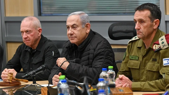 El primer ministro de Israel, Benjamín Netanyahu, junto a su ministro de Defensa, Yoav Gallant. El primer ministro de Israel, Benjamín Netanyahu, junto a su ministro de Defensa, Yoav Gallant.