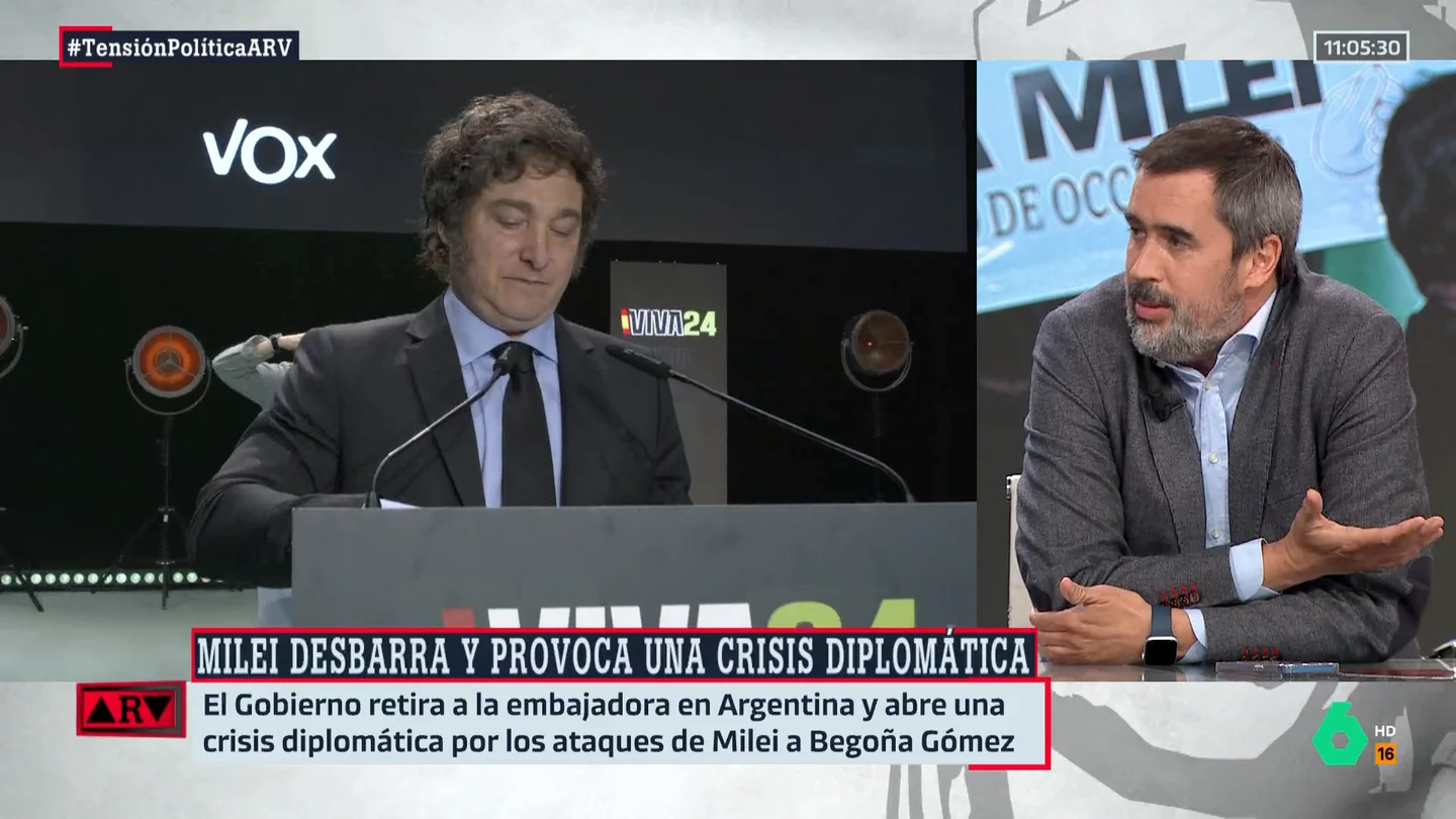 ARV- Carlos E. Cué reacciona a las polémicas declaraciones de Milei: "Ha venido a liarla" ARV- Carlos E. Cué reacciona a las polémicas declaraciones de Milei: "Ha venido a liarla"
