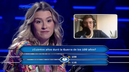 Eva Soriano reclama la ayuda de Iggy Rubín en ¿Quién quiere ser millonario?: "Los franceses y los ingleses del siglo XV eran unos berzas" Eva Soriano reclama la ayuda de Iggy Rubín en ¿Quién quiere ser millonario?: "Los franceses y los ingleses del siglo XV eran unos berzas"